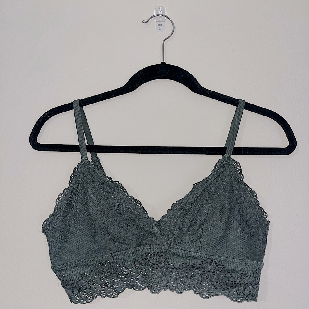 aerie floral lace triangle bralette